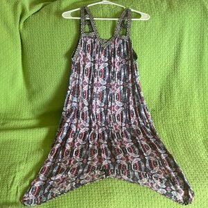 Pink Rose Black and Pink Patterned Dress